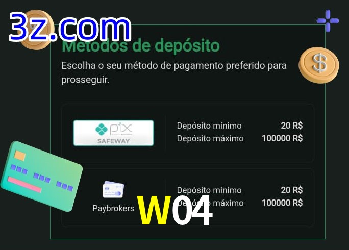 O cassino W04 oferece uma grande variedade de métodos de pagamento